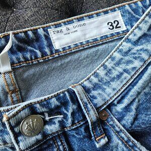 Rag & Bone Nina High Rise Ankle Cigarette Jeans Size 32 US Blue Cotton Denim